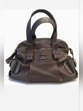 See By Chloe Brown/Gray Leather Satchel Shoulder Bag - EUC!
